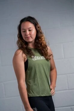 @theGym Ladies Tank Vest - Military Green -Gym Equipme Sales at the gym 2020 00523