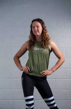 @theGym Ladies Tank Vest - Military Green -Gym Equipme Sales at the gym 2020 00524