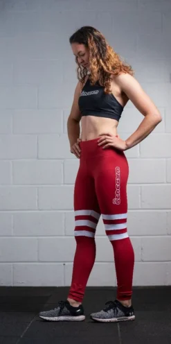 @theGym Athletic Leggings - Red -Gym Equipme Sales at the gym 2020 00647