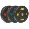 ATX Soft Rubber Olympic Bumper Plates (Colour Fleck) 1 ATX Soft Rubber Olympic Bumper Plates (Colour Fleck) -Gym Equipme Sales atx color fleck bumper plates 4049 0 4