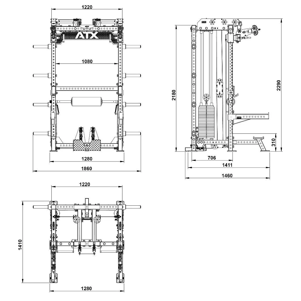 ATX Multi-Pull Half Rack MPHR-740 4 ATX Multi-Pull Half Rack MPHR-740 - Image 2