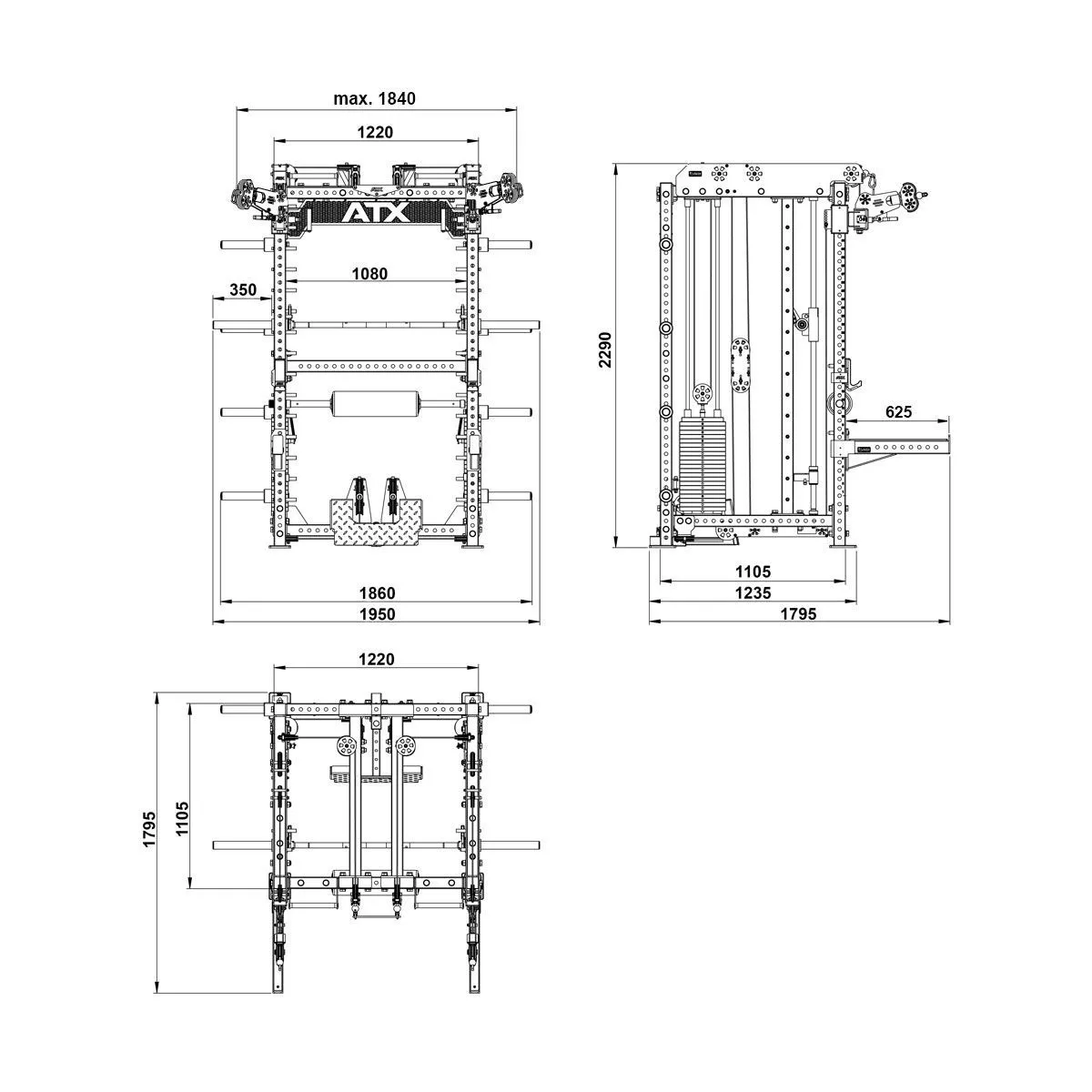 ATX Multi-Pull Half Rack MPHR-780 4 ATX Multi-Pull Half Rack MPHR-780 - Image 2