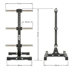 ATX Oversized MEGA Olympic Weights Tree - WPT-800 -Gym Equipme Sales atx wpt 3 03 skizze