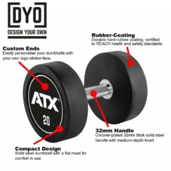 CLUB SET: 2.5-50kg ATX Custom Logo Rubber Dumbbell Set