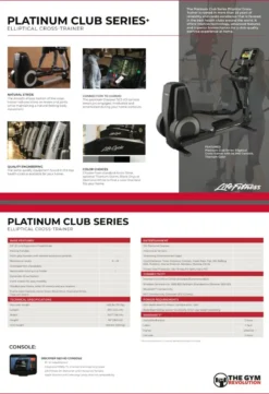 Life Fitness PLATINUM CLUB SERIES CROSS-TRAINER -Gym Equipme Sales plat club series elliptical spec sheet copy 2 1